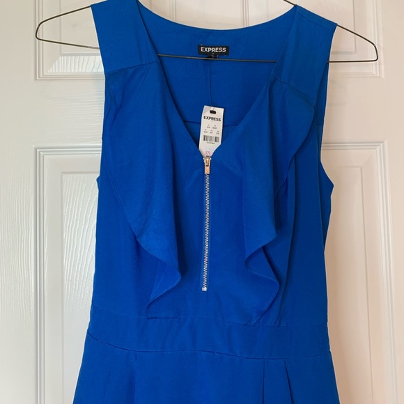 Express Outlet Ruffle Romper in Royal Blue, Sz 6 - Picture 2 of 14